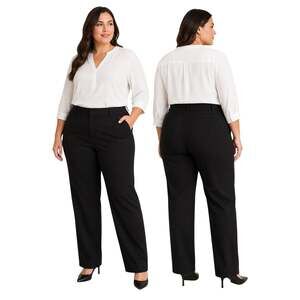 Lane Bryant Madison Straight Leg Dress Pants, Black, Plus Size 18 Long, NWT